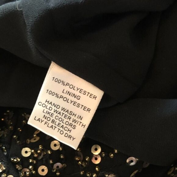 Harlowe & Graham Black & Gold Sequin Top - Picture 8 of 9